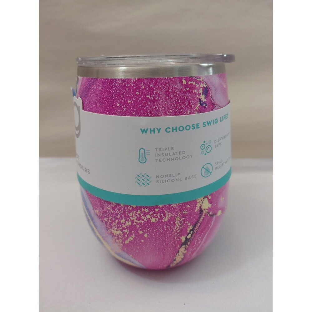 Swig Life Razzleberry Stemless Wine Cup w/Lid 14 oz Stainless Steel Insulated - Picture 2 of 9